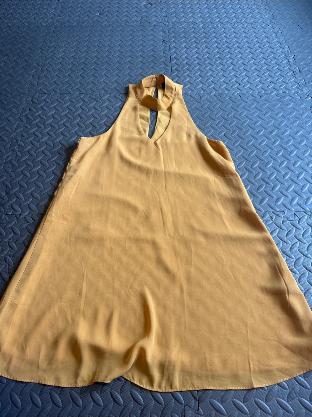 Lulu's Mustard Yellow Halter Keyhole Tunic Dress